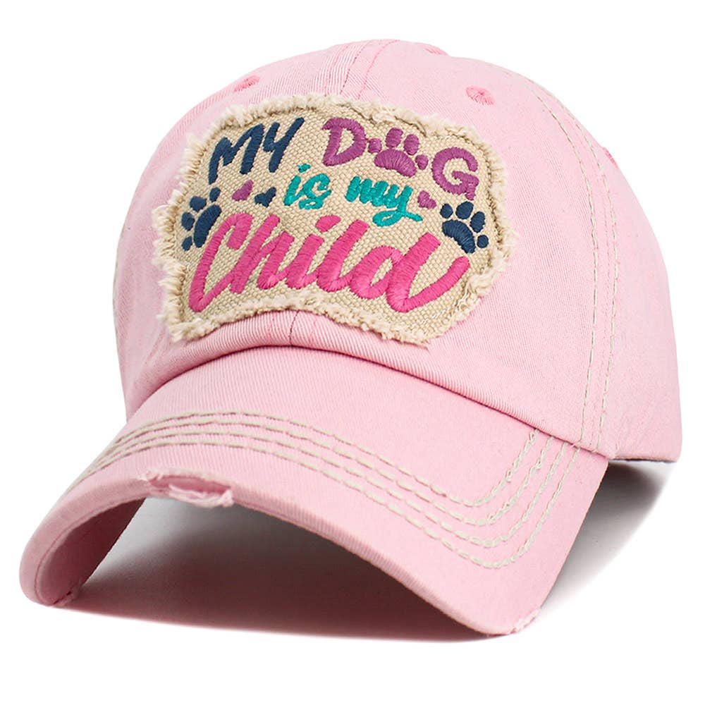 Sensibling Corp. - Wholesale Baseball Cap - Women's - MY DOG IS MY CHILD Message Vintage Baseball Cap
7