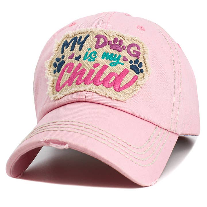 Sensibling Corp. - Wholesale Baseball Cap - Women's - MY DOG IS MY CHILD Message Vintage Baseball Cap
7