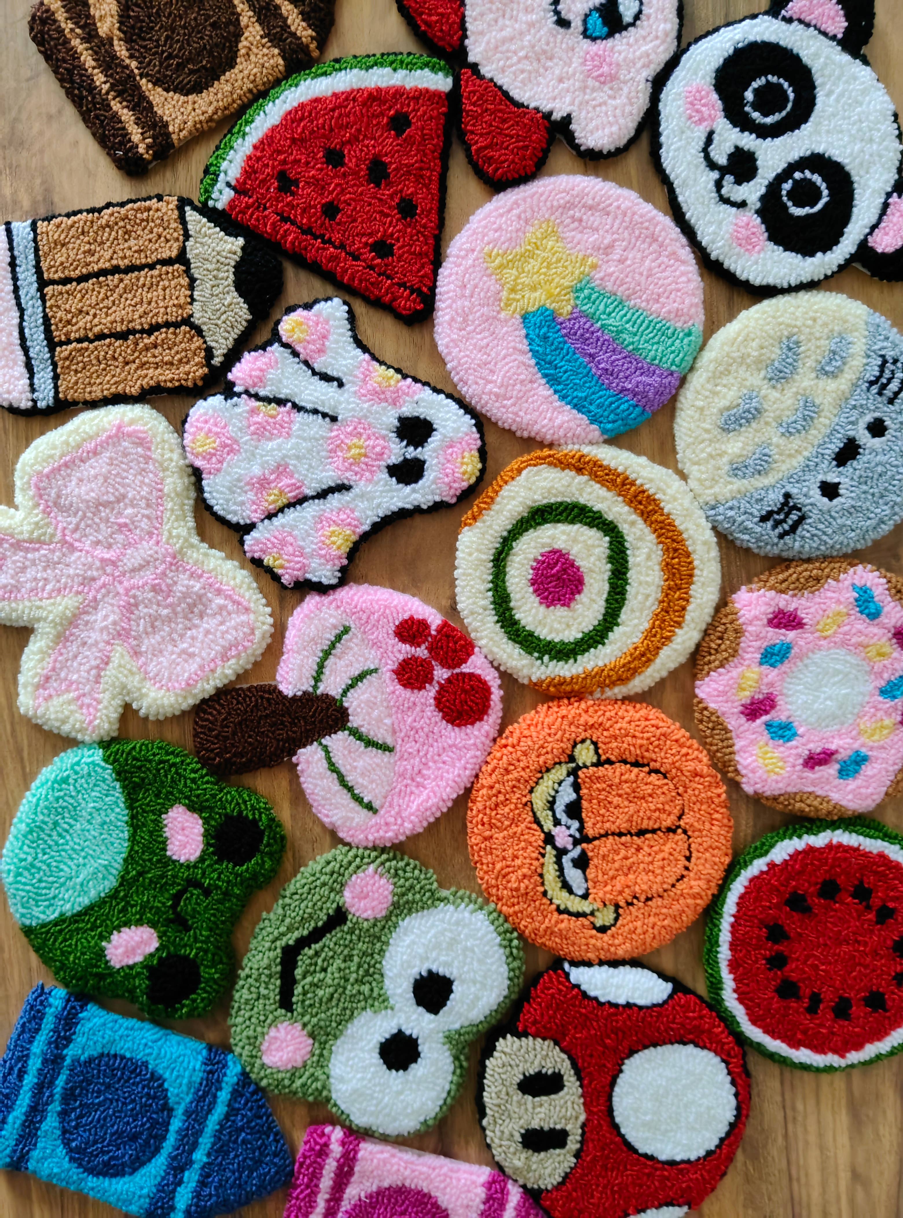 despinacrafting - Vendita all'ingrosso Sottobicchiere - Sottobicchieri Punch Needle fatti a mano, portatazze per caffè, accessori da tavola4