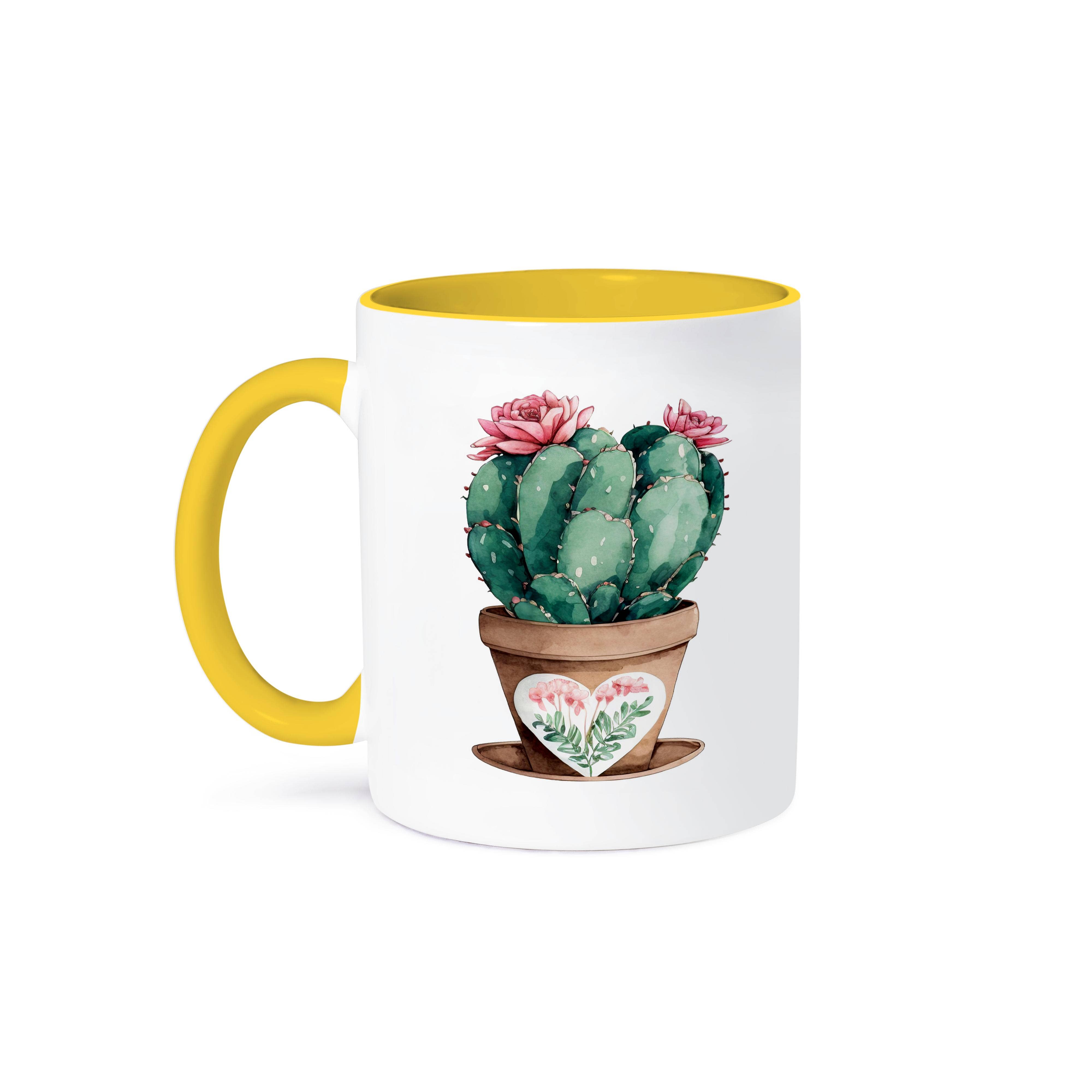 3dRose - Wholesale Coffee Mug - 3dRose, Pretty Pottted Pink Flowering Cactus Illustration, Mug0
