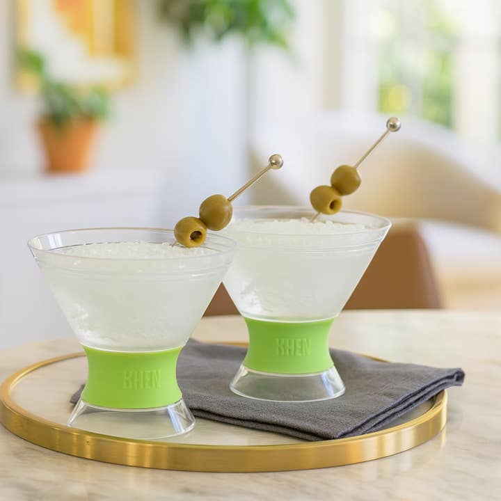 The Wine Savant / Khen Glassware - Wholesale Cocktail/liquor glass - Double-Wall Cooling Martini Glasses – Set of 2 (10oz)3