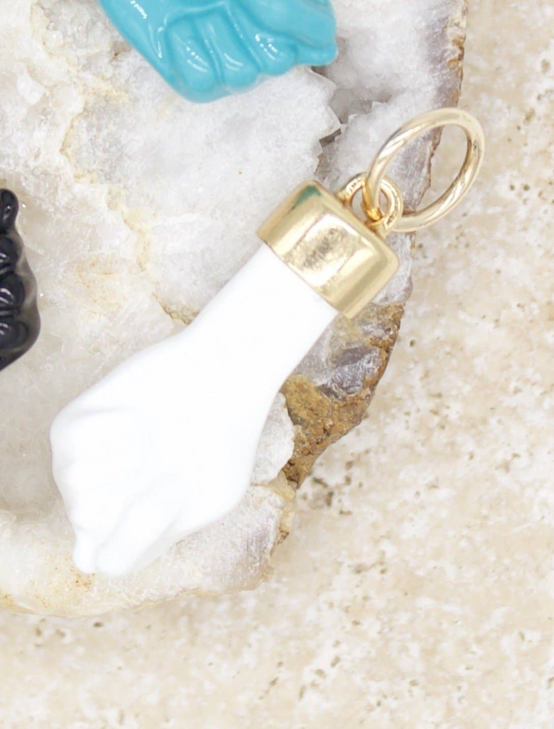 MIA Jewelry - Wholesale Individual Charm/Pendant - 18K Gold Filled Enamel Figa Hand Pendant (A39)4