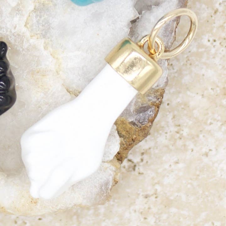 MIA Jewelry - Wholesale Individual Charm/Pendant - 18K Gold Filled Enamel Figa Hand Pendant (A39)4