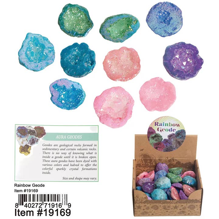 Puka Creations - Wholesale Spiritual Stone/Crystal - Rainbow Geode 50 Pcs.