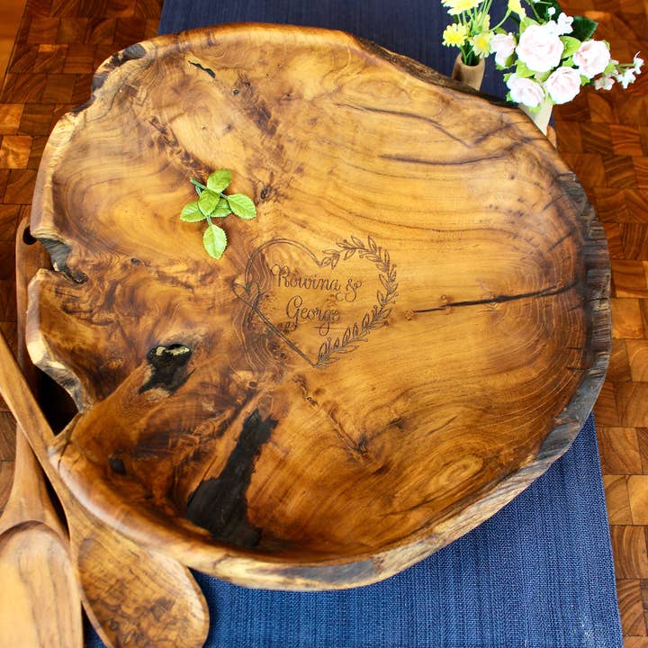 Tuckahoe Hardwoods - Wholesale Bowl - Large Live Edge Salvaged Teak Bowl - Hand Carved Wood Bowl8