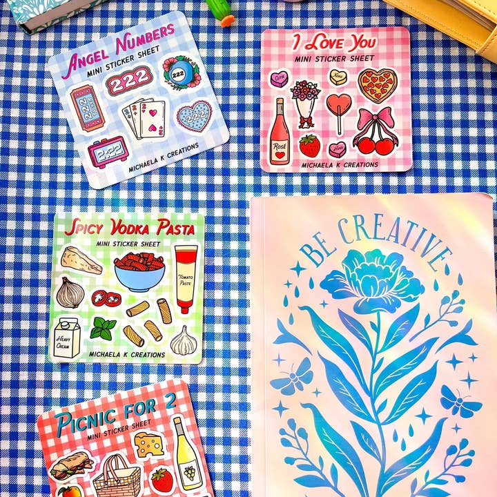 Michaela K Creations - Wholesale Sticker - Spam Musubi Sticker sheet 4x4 3