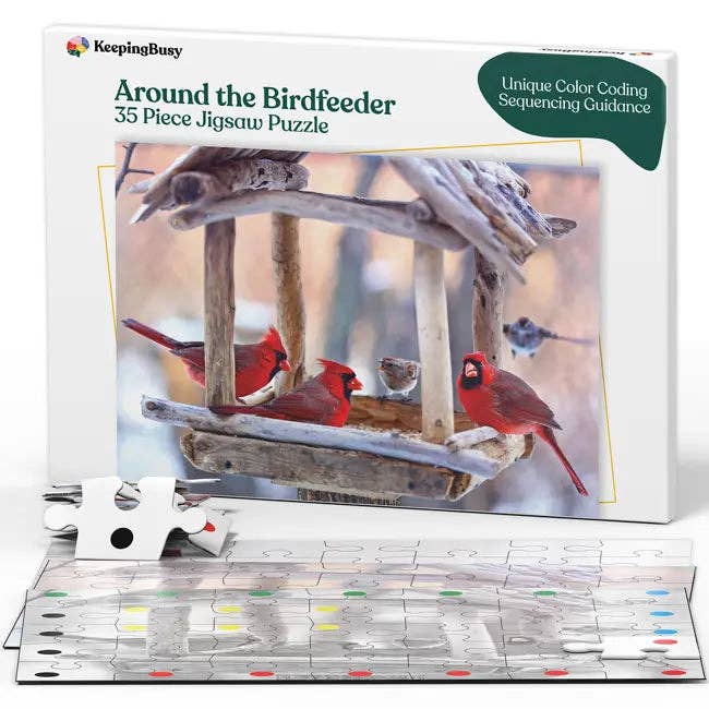 Around the Birdfeeder - 35 Piece Sequenced Jigsaw Puzzle for wholesale by Keeping Busy