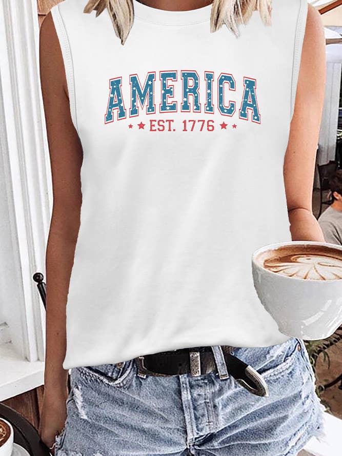 STC125D34 Summer 4th July America 1776 Tank Top for wholesale by UNISHE