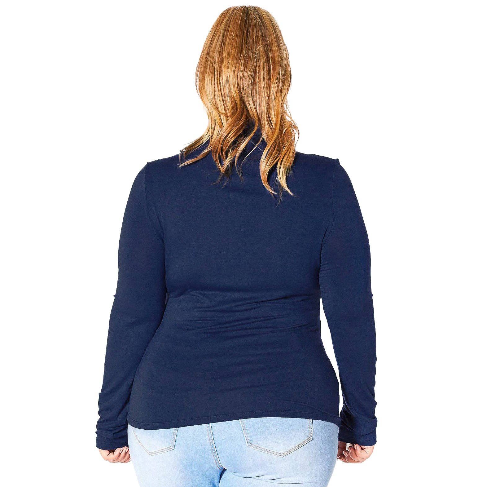 Robin K – wholesale Stickad topp - Dam – Plus size långärmad polotröja med åtsittande passform16