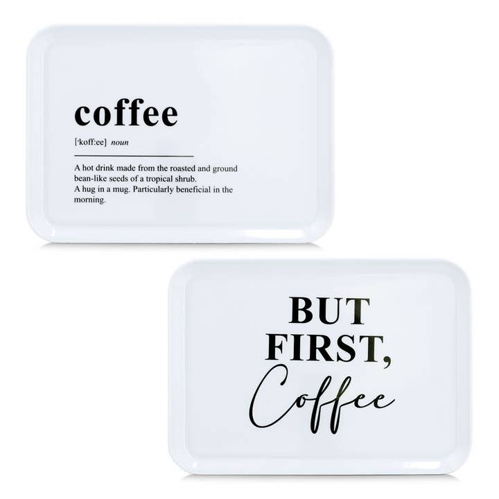 white Melamine tray "Coffee" for wholesale on Faire1