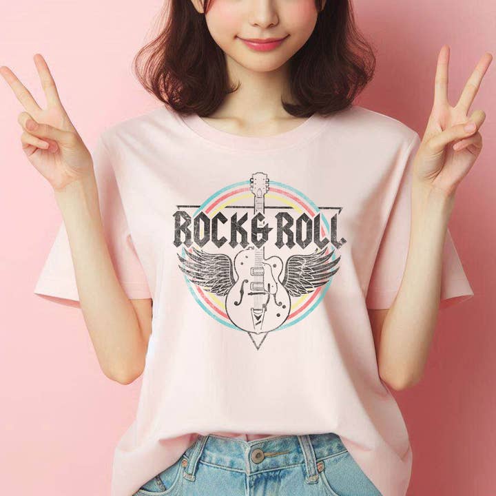 Rock & Roll Guitar Wings Music T-Shirt for wholesale by Achitopia