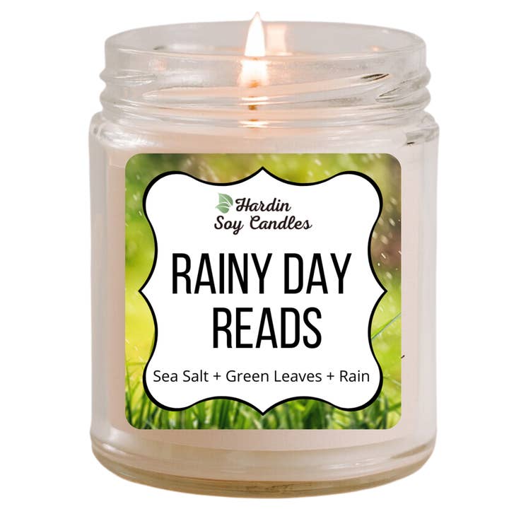 Hardin Soy Candles/Peoria Book Rack - Wholesale Jar/Filled Candle - Rainy Day Reads Soy Candle