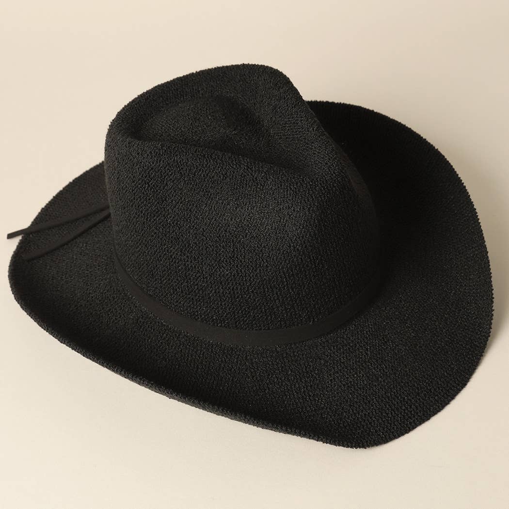 Fashion City – wholesale Cowboy Hat – Women’s – Solid Color Terry Cloth Cowboy Panama Adjustable Sun Hat
3