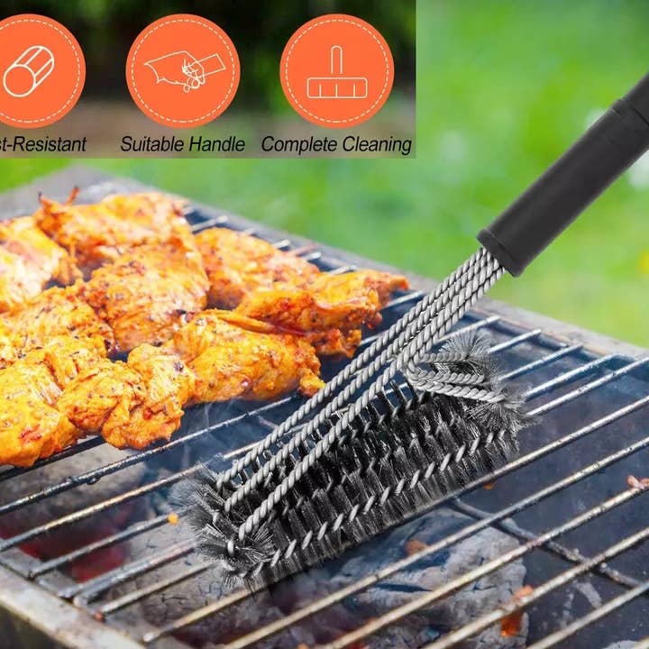 Angel Isabella - Wholesale Outdoor Grill Tools - Final Sale–Heavy Duty 18" Stainless Steel BBQ Grill Brushes4