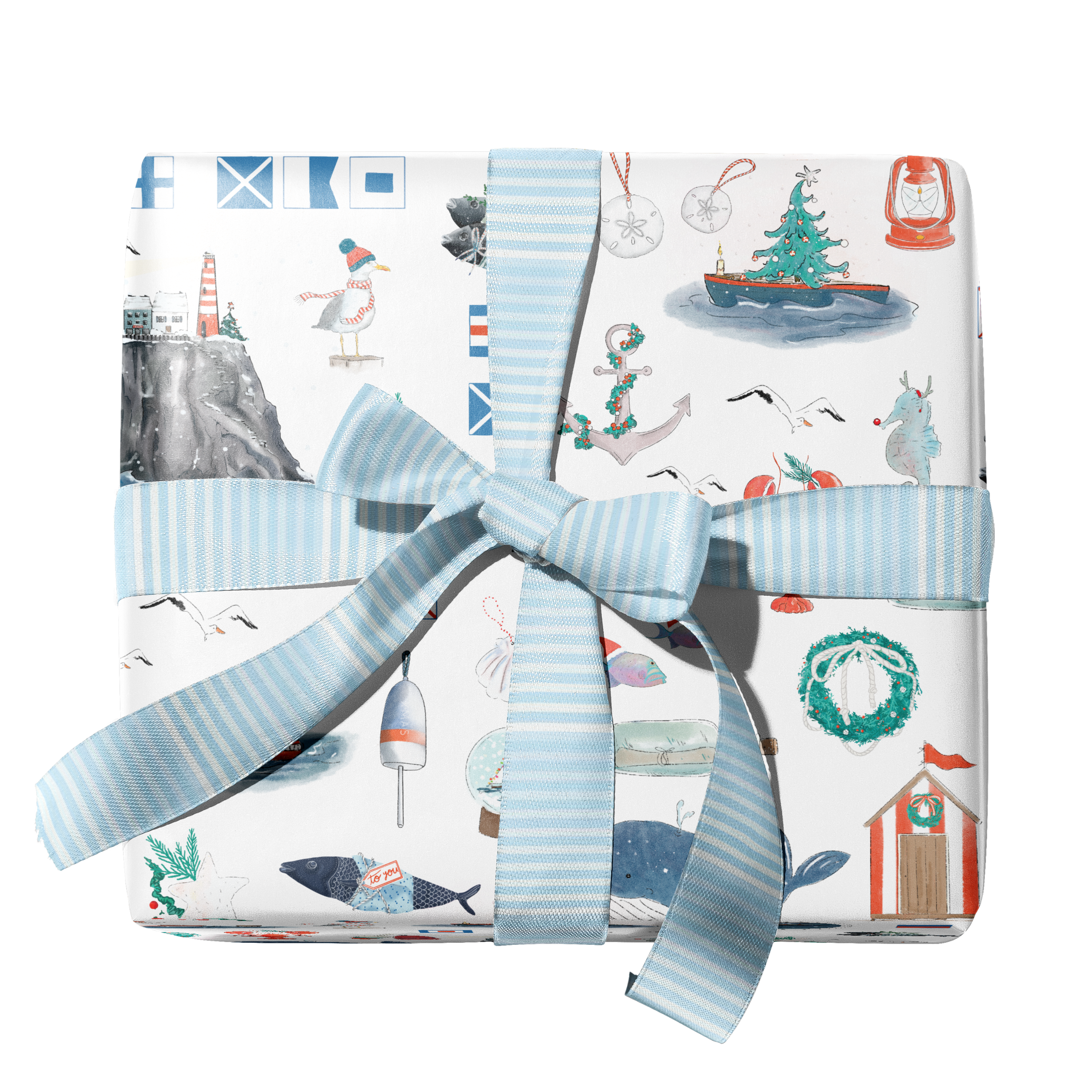 Ramus & Co. - Wholesale Wrapping Paper Roll - Seas N' Wishes Gift Wrap Double-Sided0