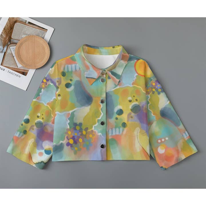 "Seasonal Swings"- Dames Cropped Spijkerjack voor wholesale door All Around Artsy