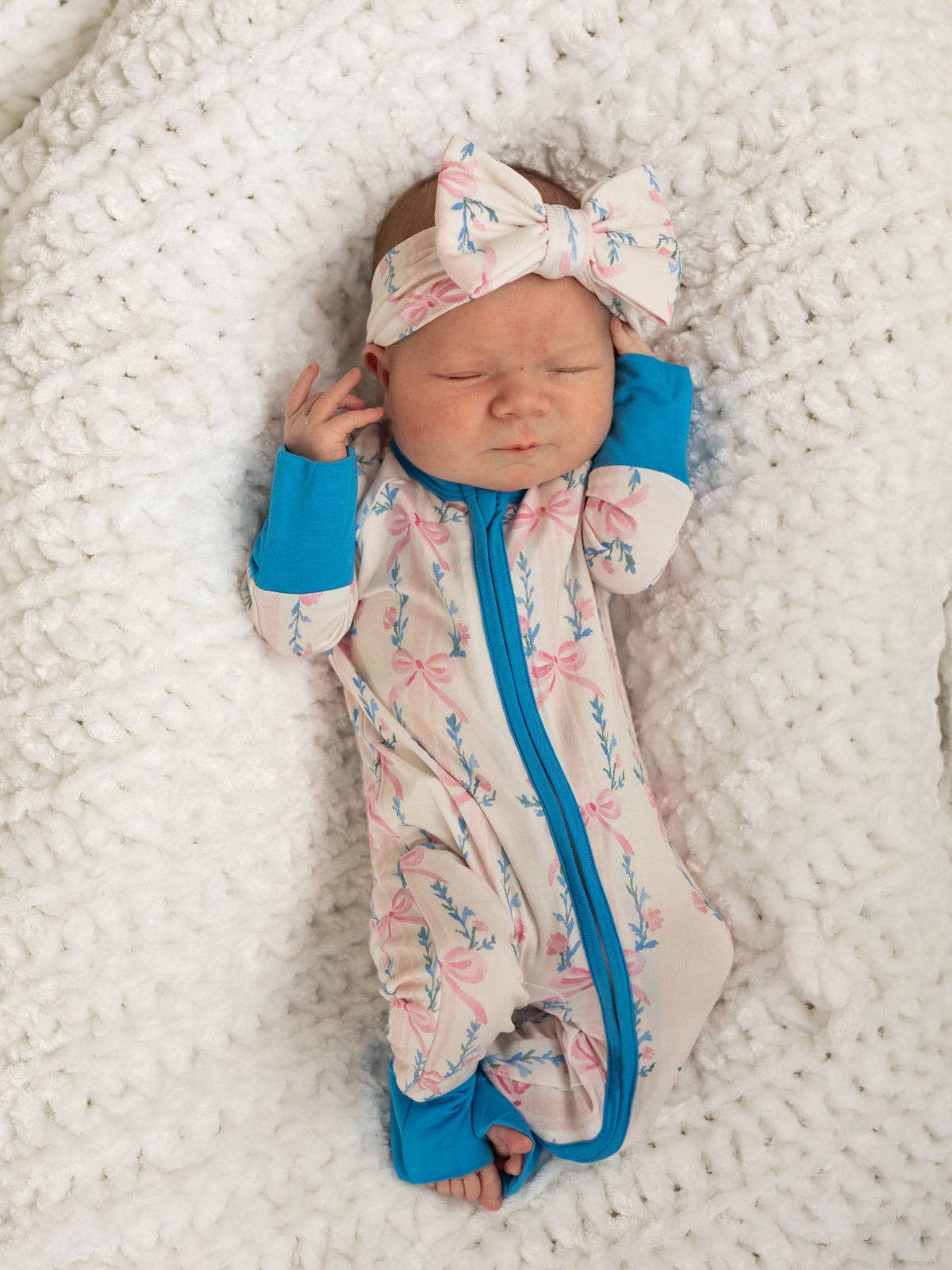 Baylor Moon - Vente Grenouillère – bébé - Layla Bow | Pyjama en bambou avec fermeture éclair