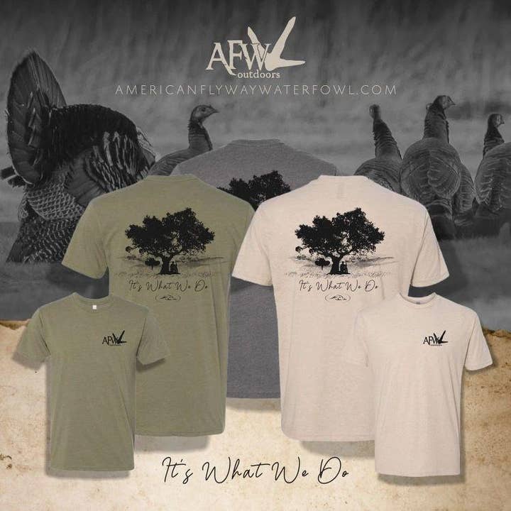 The Turkey Killin' Tree Tee for wholesale by American Flyway Waterfowl