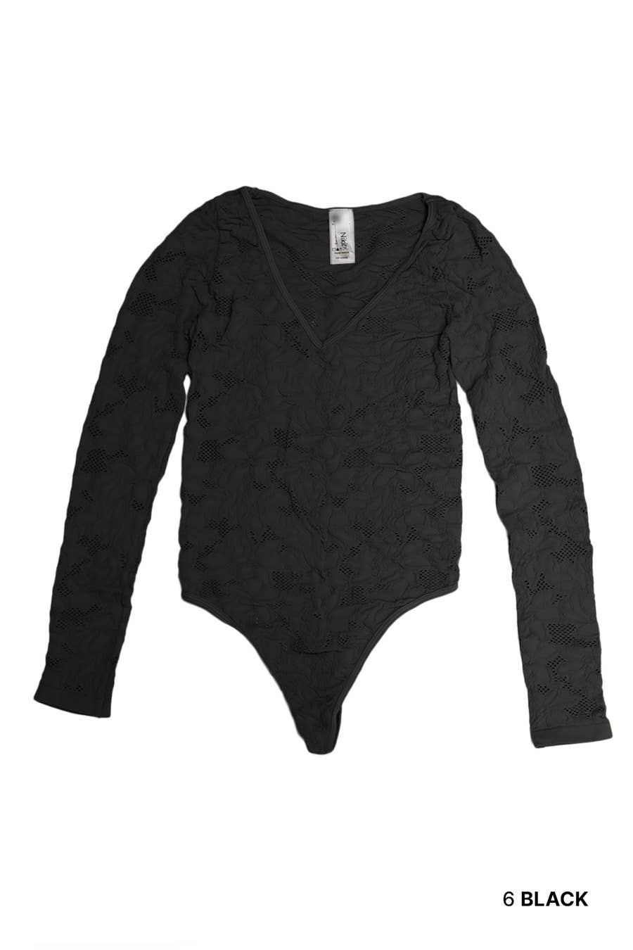 NIKIBIKI - Wholesale Bodysuit - Women's - NS8436 - Lace Textured Bodysuit0