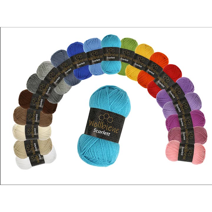 Wollbiene - Wholesale Yarn - Wool Bee Scarlett Knitting Wool Crochet Knit Plain Color