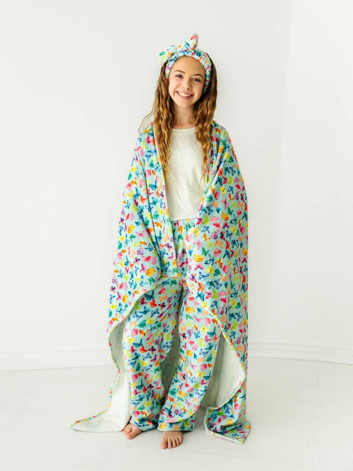 Manta de Pelúcia - Borboletas por atacado de Macaron + Me