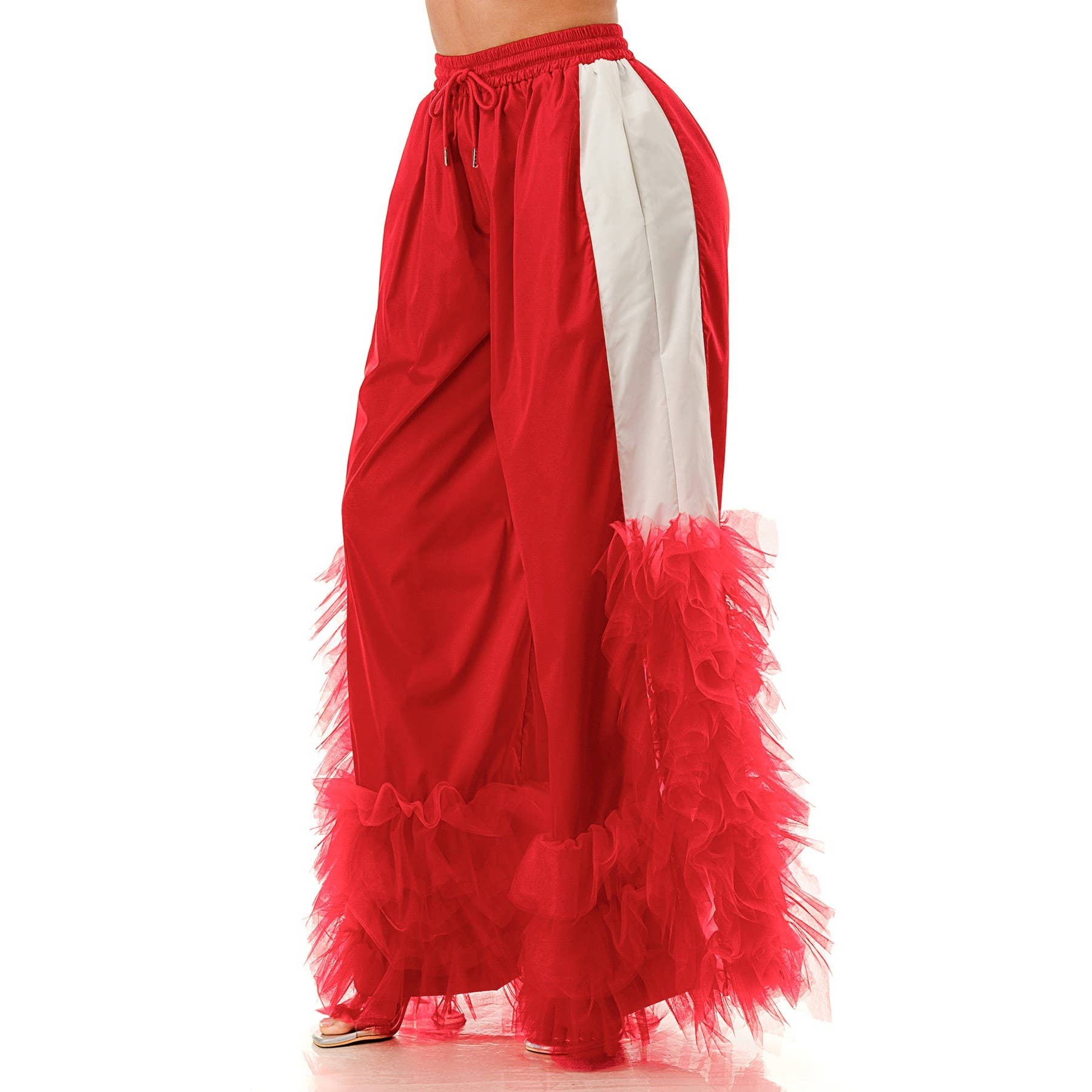 DORCAS – Engroshandel Bukser - Dame – Rynkedetalje Snøre Elastisk Talje Brede Ben Palazzo Bukser1