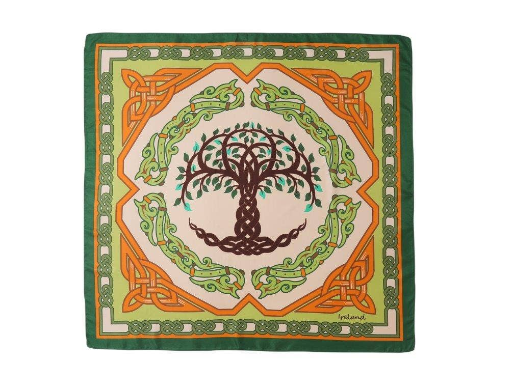 Celtic Ore Crafts - Vente Écharpe – femme - IRS-036A Écharpe Polydisk Arbre Vert/Or1