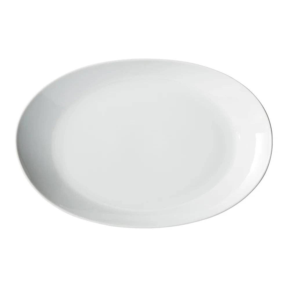 EcoQuality – wholesale Platter – OKP-105PL to OKP-95PL, 9.5"–13", White, Brechia Oval Coupe Porcelain Platters, Sold by Case2