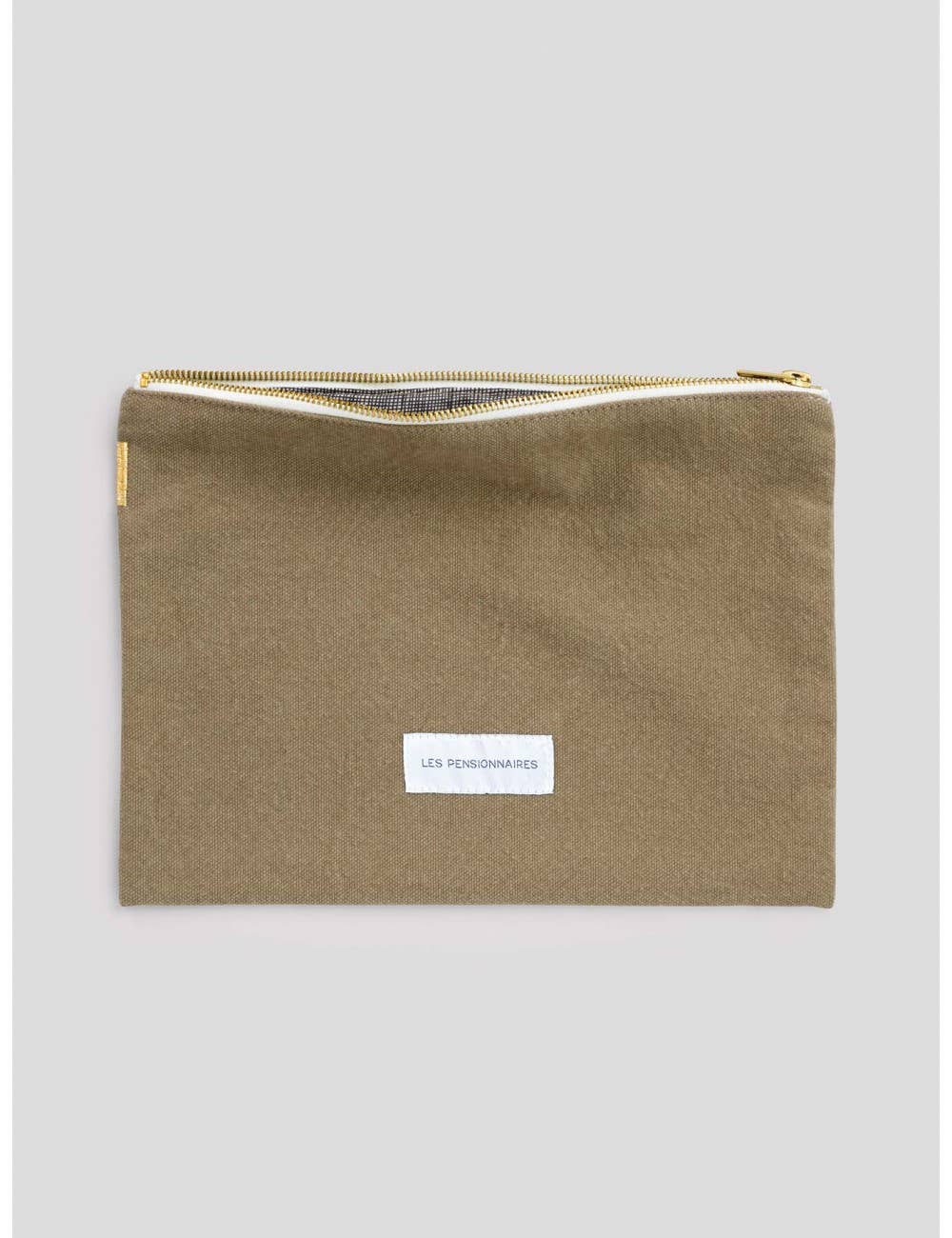 Les Pensionnaires - Vente Pochette – femme - Grande Pochette En Toile De Coton Bio Vert Tilleul0