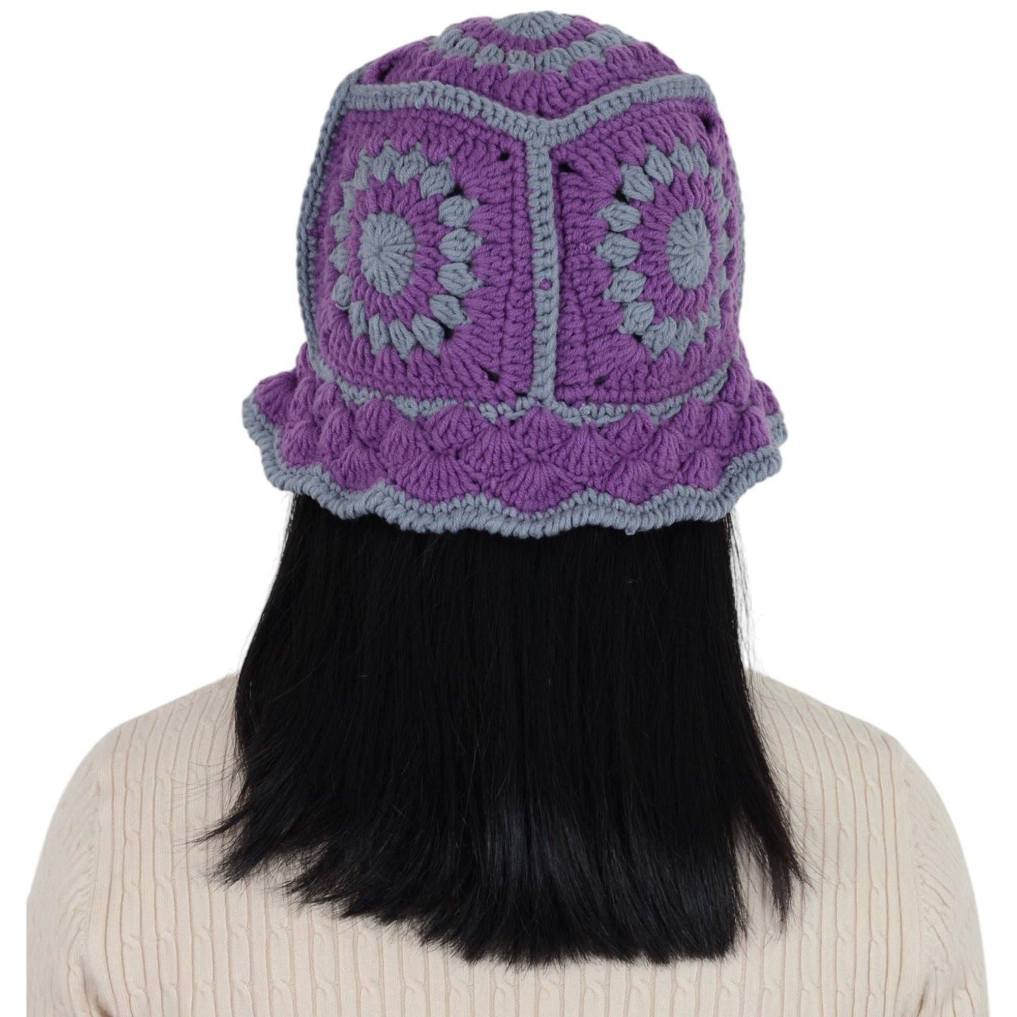 AK Brand – Engroshandel Bucket hat - Dame – Hæklet bøllehat retro solstråle strik foldbar strandhat21