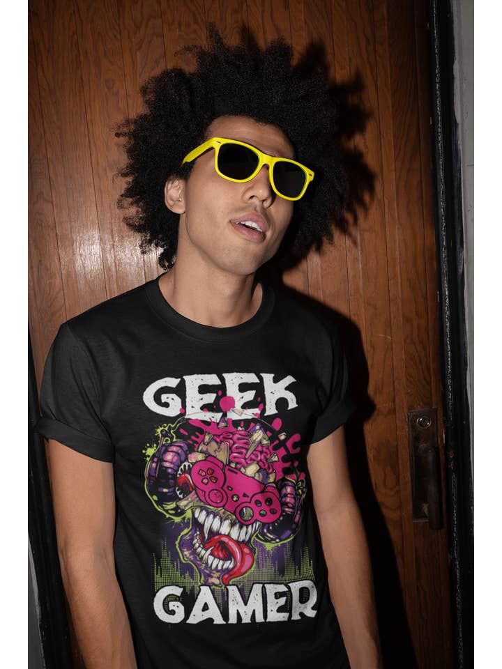 Black ULTRABASIC Graphic Men's T-Shirt Geek Gamer - Vintage Shirt - Gaming Apparel for wholesale on Faire2