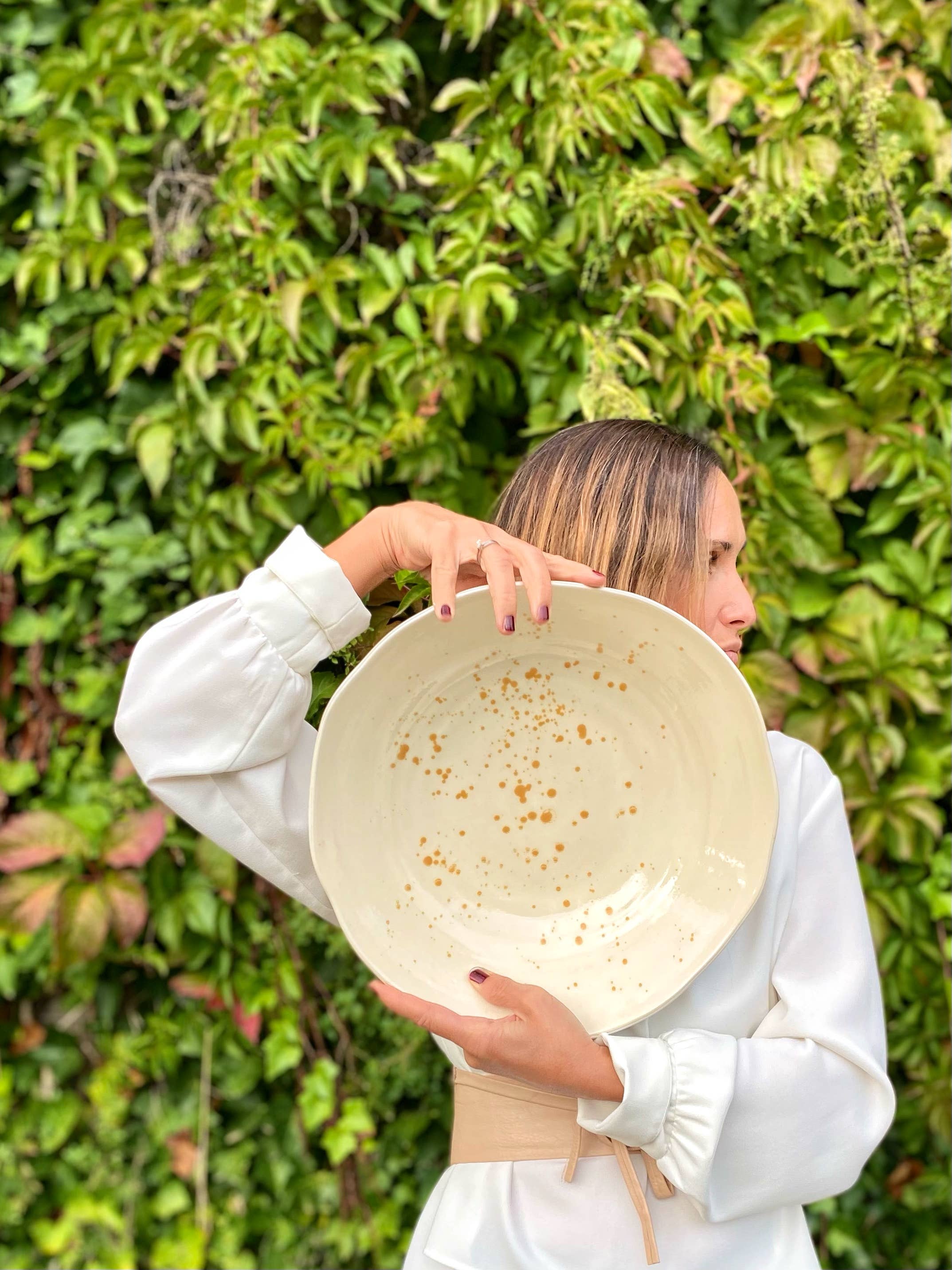 MARTINAS HOME - Wholesale Salad Plate - XXL COLLIOURE SALTED GOLD SALAD BOWL0