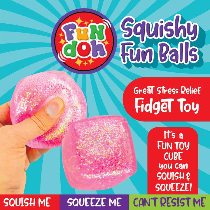 Novelty Brands - Wholesale Squishy Toy - Kids & Baby - Squish & Squeeze Cube Ball Toy Assortment- 12/Display