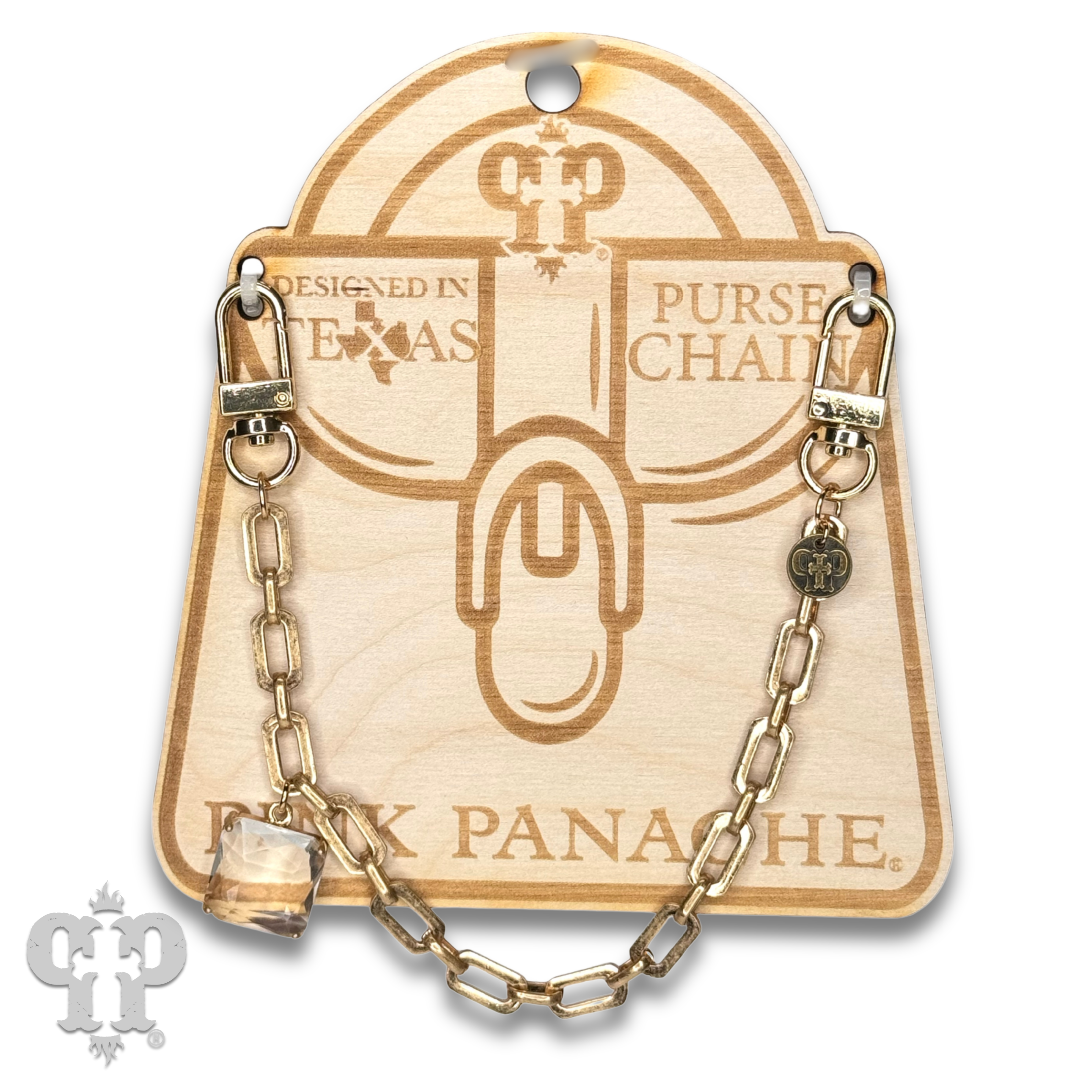 Pink Panache Brands - Wholesale Purse/Bag Accessory - Women's - Square link purse chain with clear crystal charm0