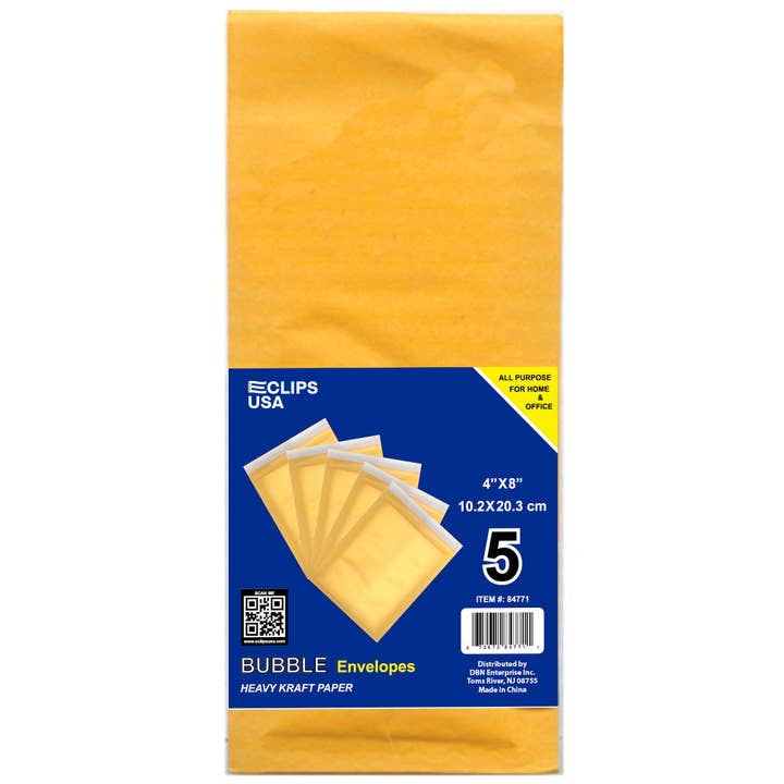 Envelopes Almofadados Kraft 4x8 pol, 5 Pacotes – 48 Unidades por atacado de Eclips USA