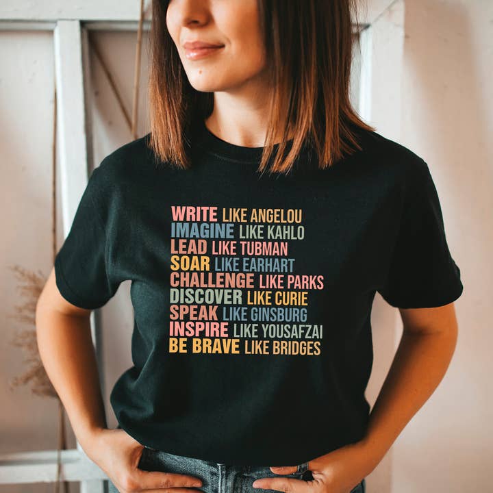Write Like Angelou Feminist Shirt for wholesale by Eleven Fashion