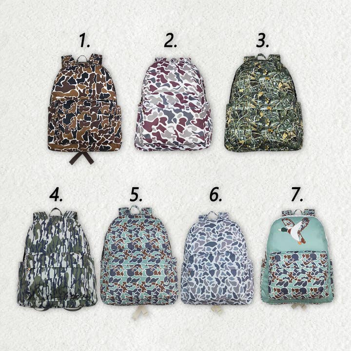 Aier Wholesale - Wholesale Backpack - Kids - Sibling Baby Kids Boys Camouflage Backpack Zip Back Bags