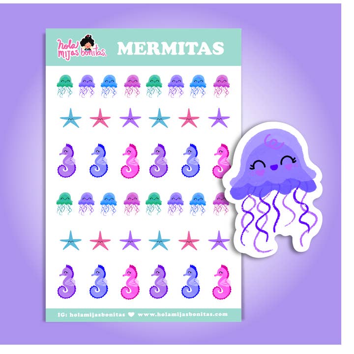 FOGLIO ADESIVI HMB MERMITAS SEA FISH per la vendita all'ingrosso da parte di Hola Mijas Bonitas