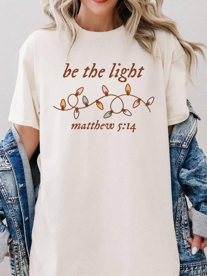 COLORBEAR - Wholesale T-shirt (graphic) – women's - Be the Light Christian Graphic Heavy Cotton Tee17