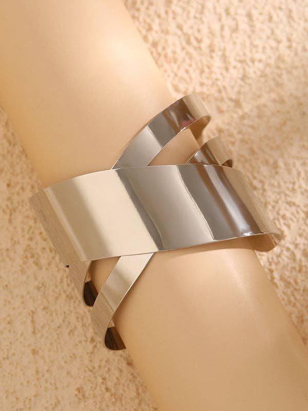 UZ Wholesale Store - Venta al por mayor Pulseras tipo brazalete - Pulsera Geométrica Hueca de Color Sólido - Diámetro de 2,73"2