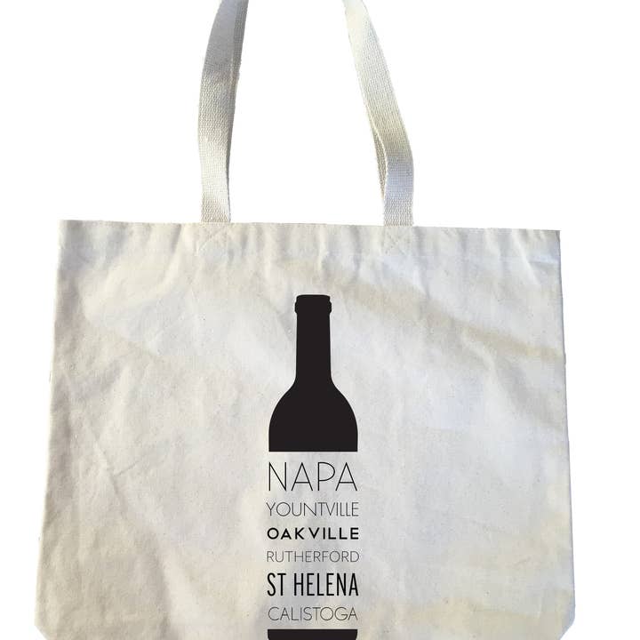 Sac fourre-tout lourd Napa Valley Cities Wine Bottle pour la vente par noteify