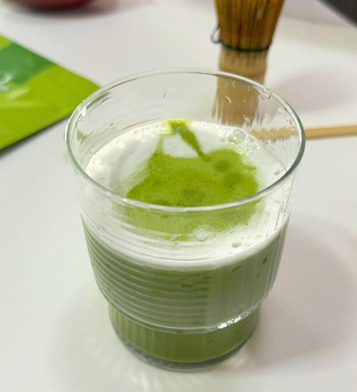 Biomatea - Vendita all'ingrosso Bicchiere/tazza - Set di 6 bicchieri | Bicchieri da 325 ml per matcha | Bicchiere a coste con motivo geometrico | Bicchiere per matcha, frullati, acqua, bibite, bicchieri da bere, IMPILABILI7