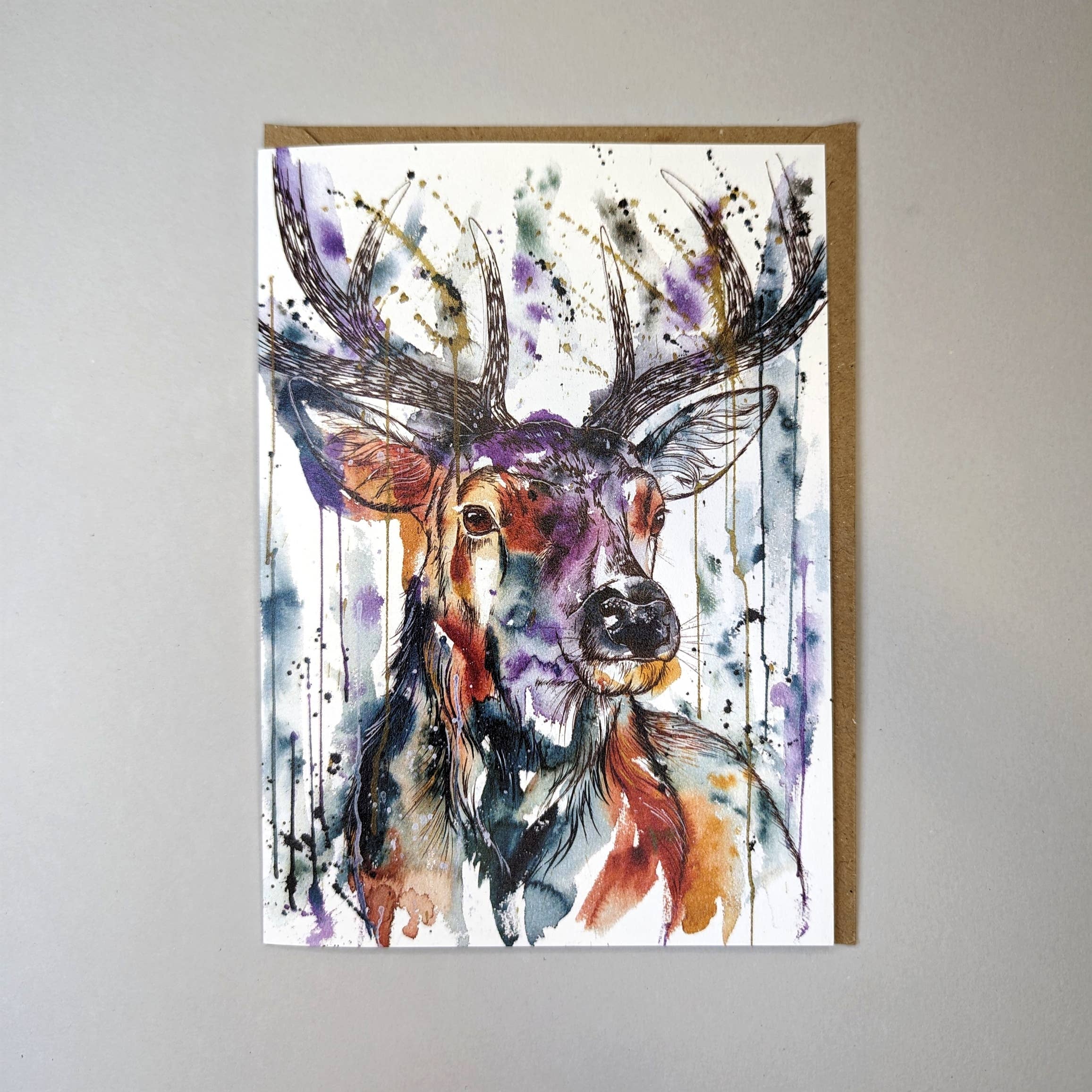 Tori Ratcliffe Art - Wholesale Everyday Greeting Card - Head of the Highlands' Stag Card