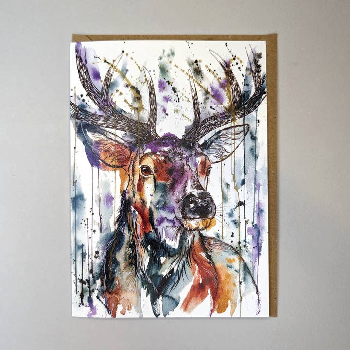 Leder af Highlands Stag Card for engroshandel hos Tori Ratcliffe Art