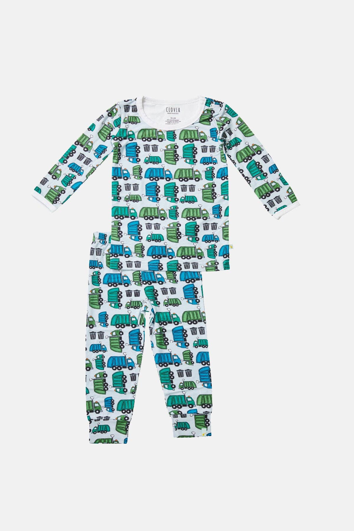 Clover Baby & Kids - Vente Haut et bas de pyjama – enfant - Ensemble de pyjama à manches longues - Garbage Trucks1