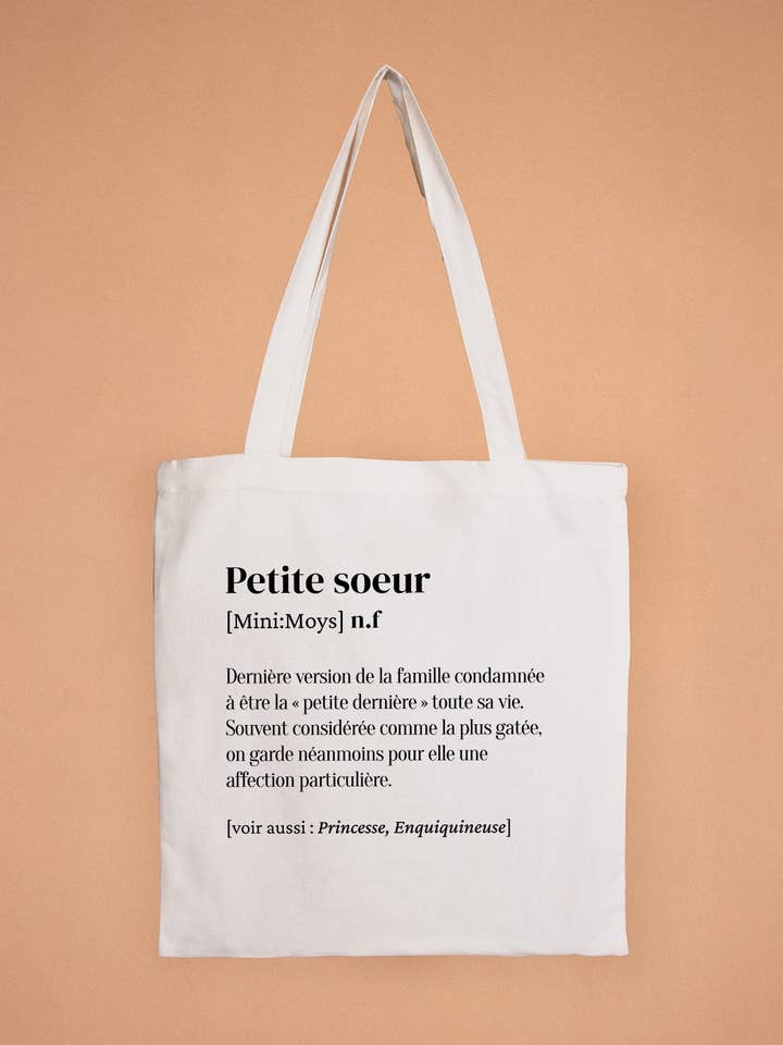 Tote Bag definition Little sister for wholesale by Family Impact Stories