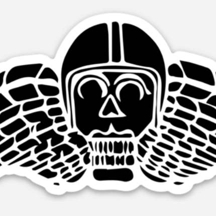 Bellavance Ink - Wholesale Sticker - Winged Skull And Motorcycle Helmet Vinyl Sticker