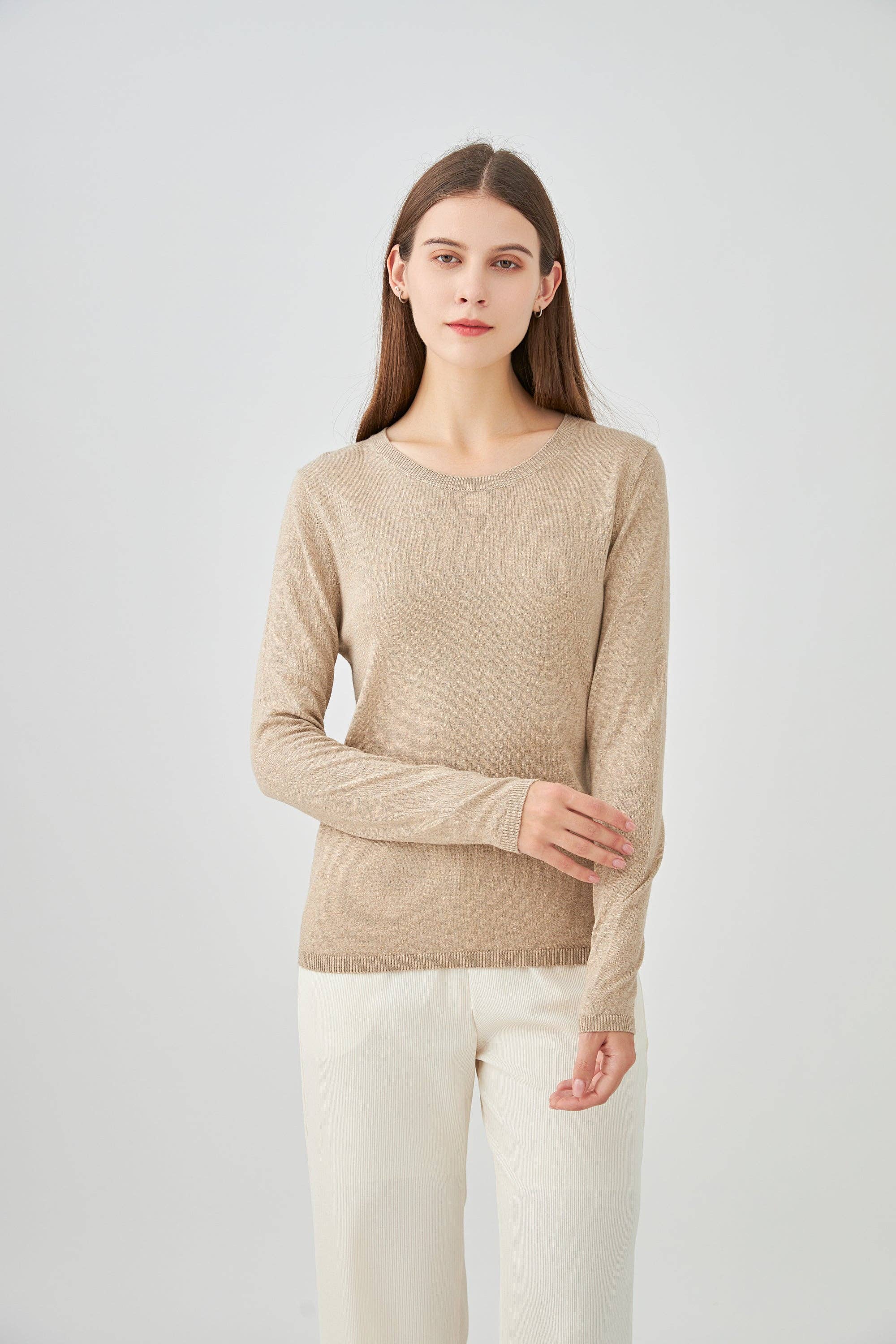 jw.atelier - Wholesale Knit Sweater - Women's - Round neck sweater in silk and cashmere15
