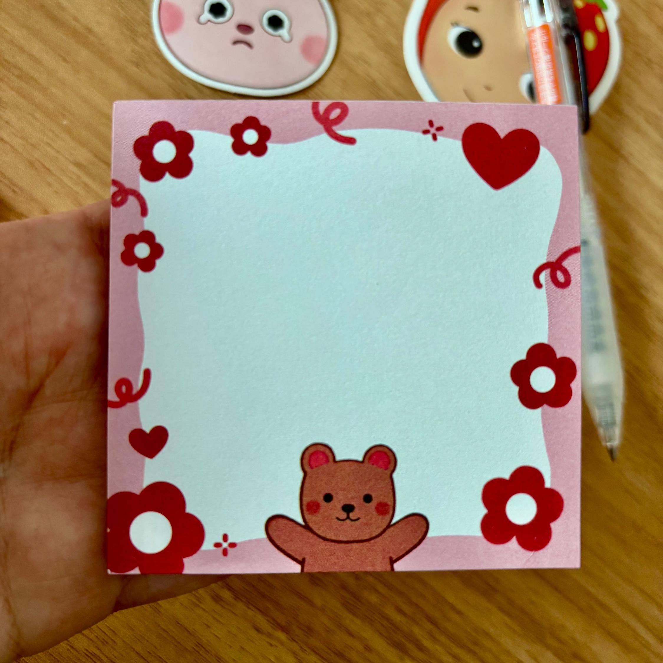 Drawn by Ang - Vente Blocs-notes - Bloc-notes Ours Fleur1