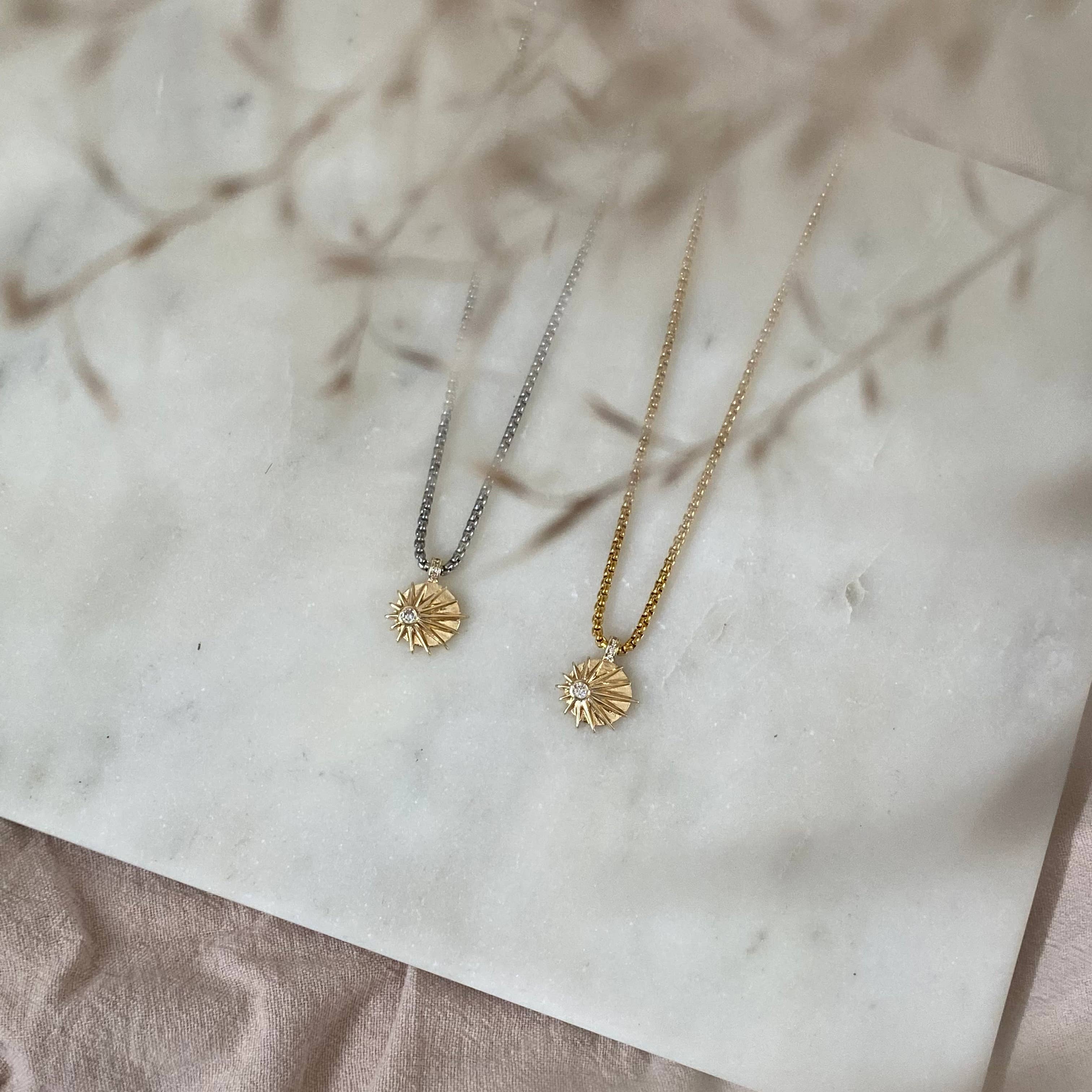 Amady Jewelry – Großhandel Kette mit Anhänger/Charm – Sonnenaufgang Zirkonia vergoldete Halskette Silber Ombre0